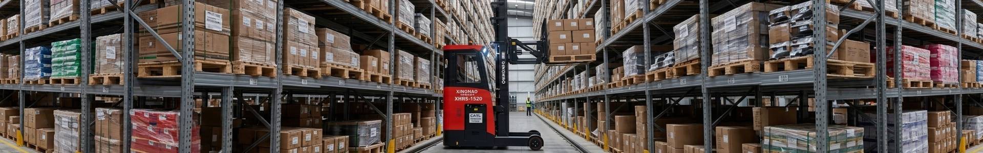 Xinghao XHRS-1520 electric VNA narrow aisle forklift operating in a high-density warehouse